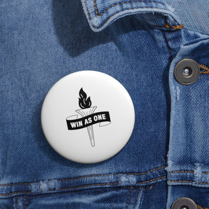 Win As One Torch Pin Button